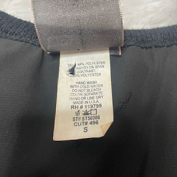 Moon Collection Sleeveless Top High Low Sheer Rhinestone Black Size S Loose Fit - Picture 5 of 10